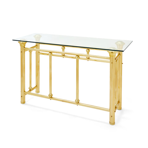 Gold & Glass Top Vegas Console Table