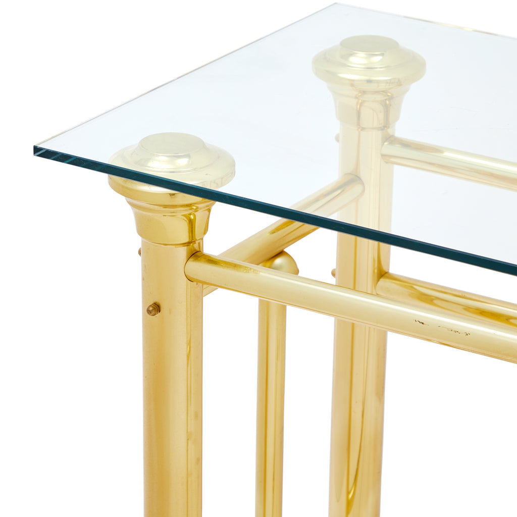 Gold & Glass Top Vegas Console Table