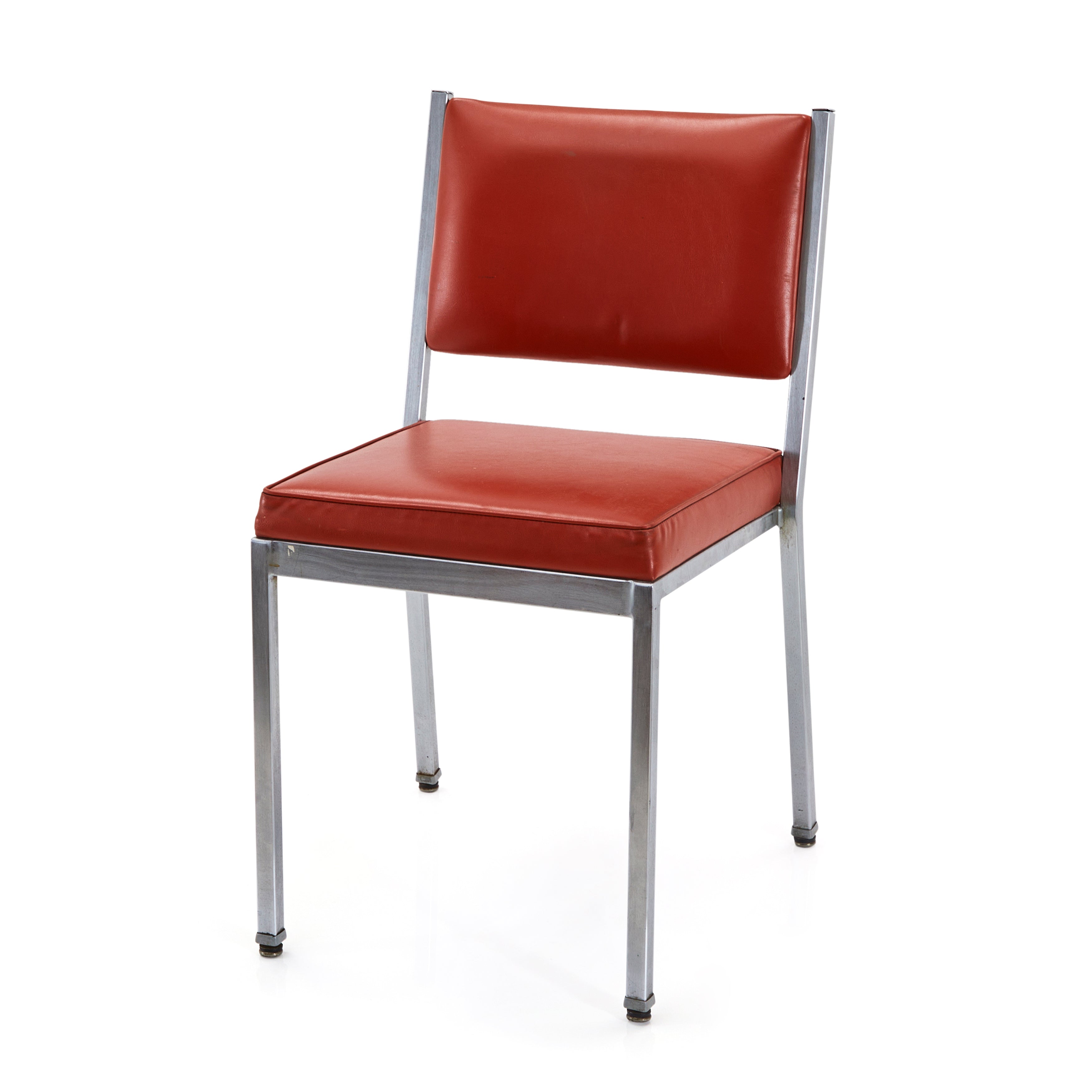 Red Vinyl Metal Stacking Chair - Gil & Roy Props