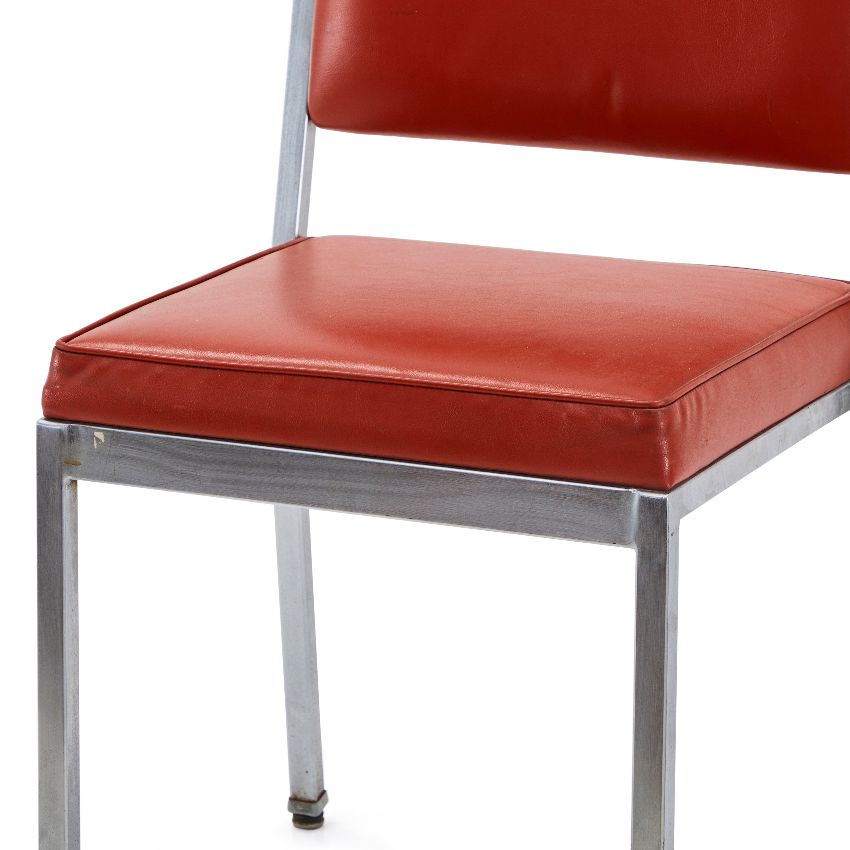 Red Vinyl Metal Stacking Chair - Gil & Roy Props