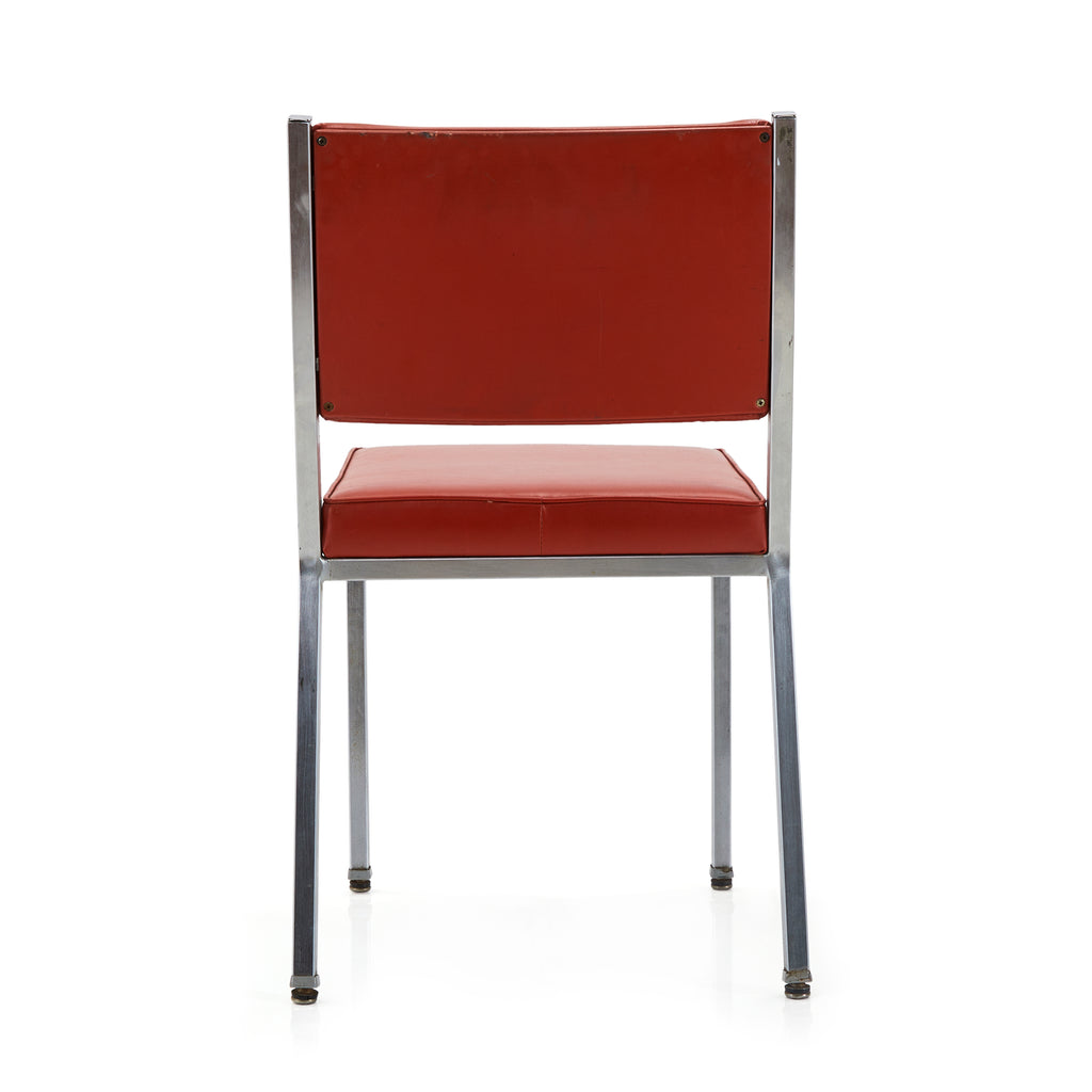 Red Vinyl Metal Stacking Chair