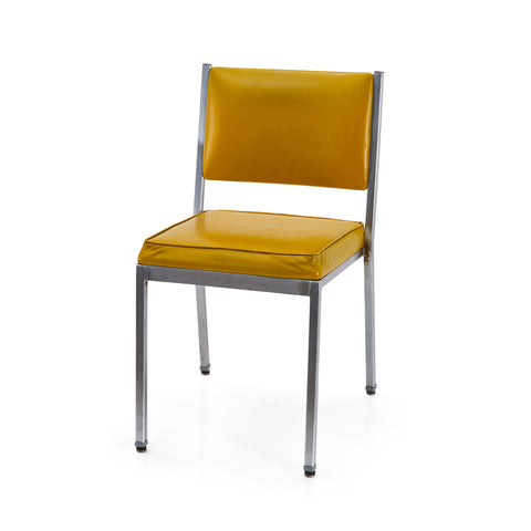 Yellow Vinyl Metal Stacking Chair