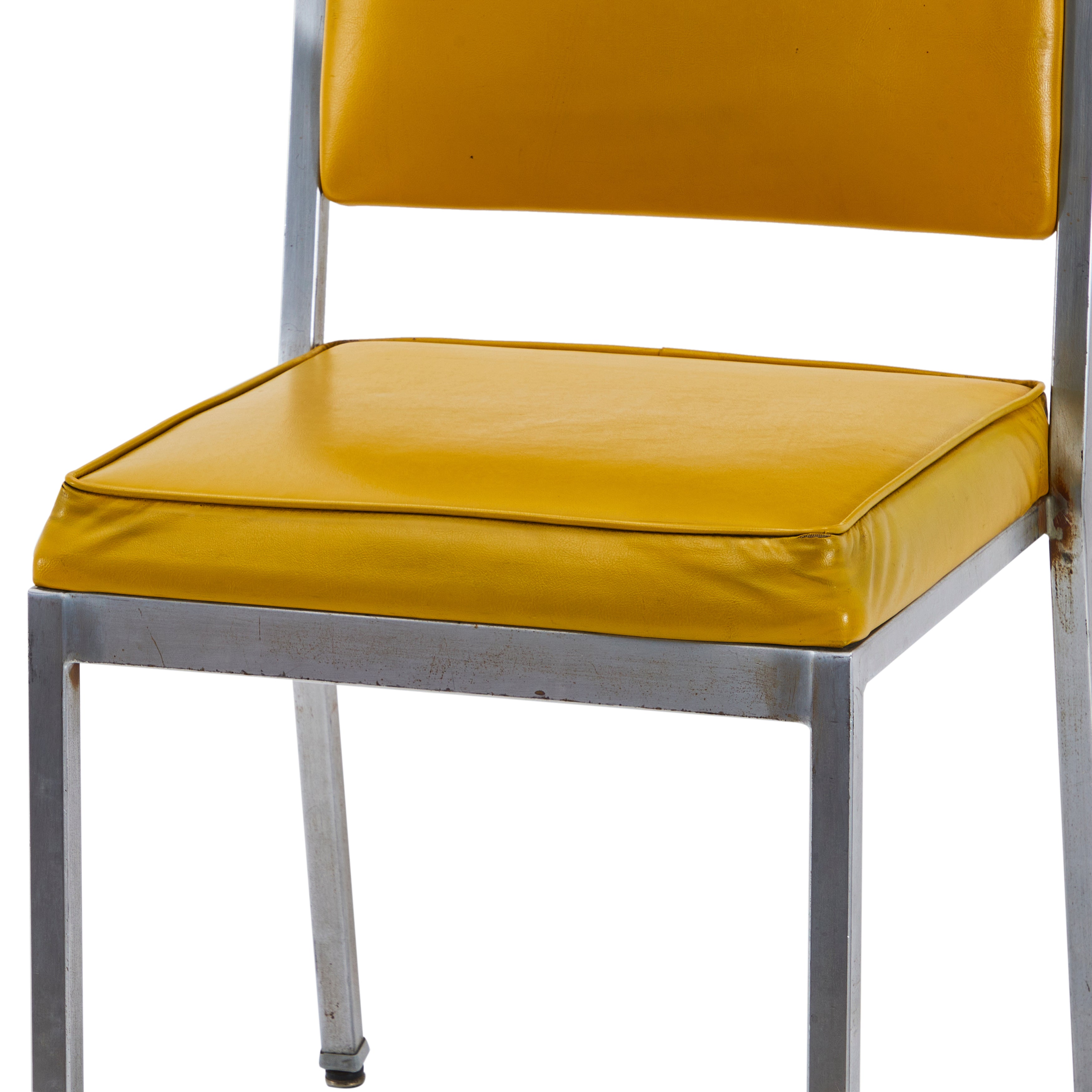 Yellow Vinyl Metal Stacking Chair - Gil & Roy Props