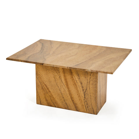 Tan Marble Small Modern Coffee Table