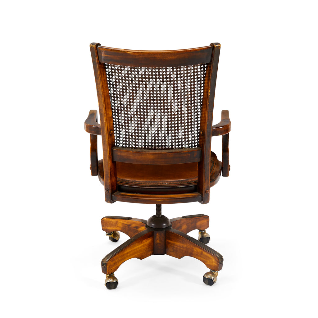 Wood & Cane Vintage Office Chair