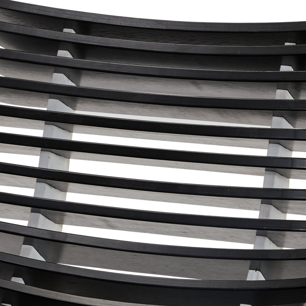 Black Slatted Abstract Lounge Chair