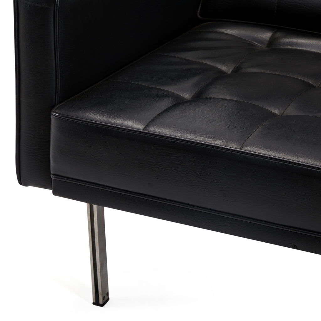 Black Leather Modern Split Arm Chair