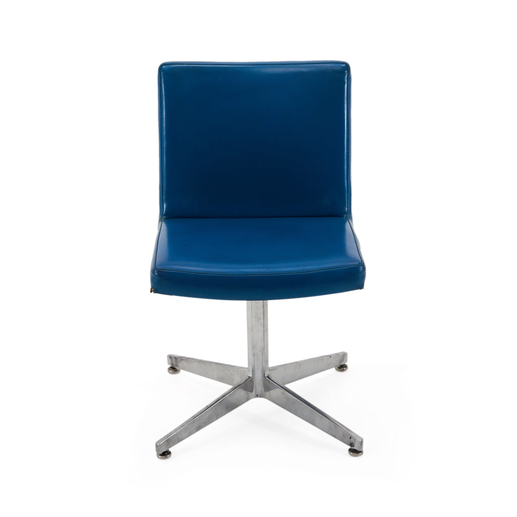 Blue & Aluminum Frame Vinyl Chair