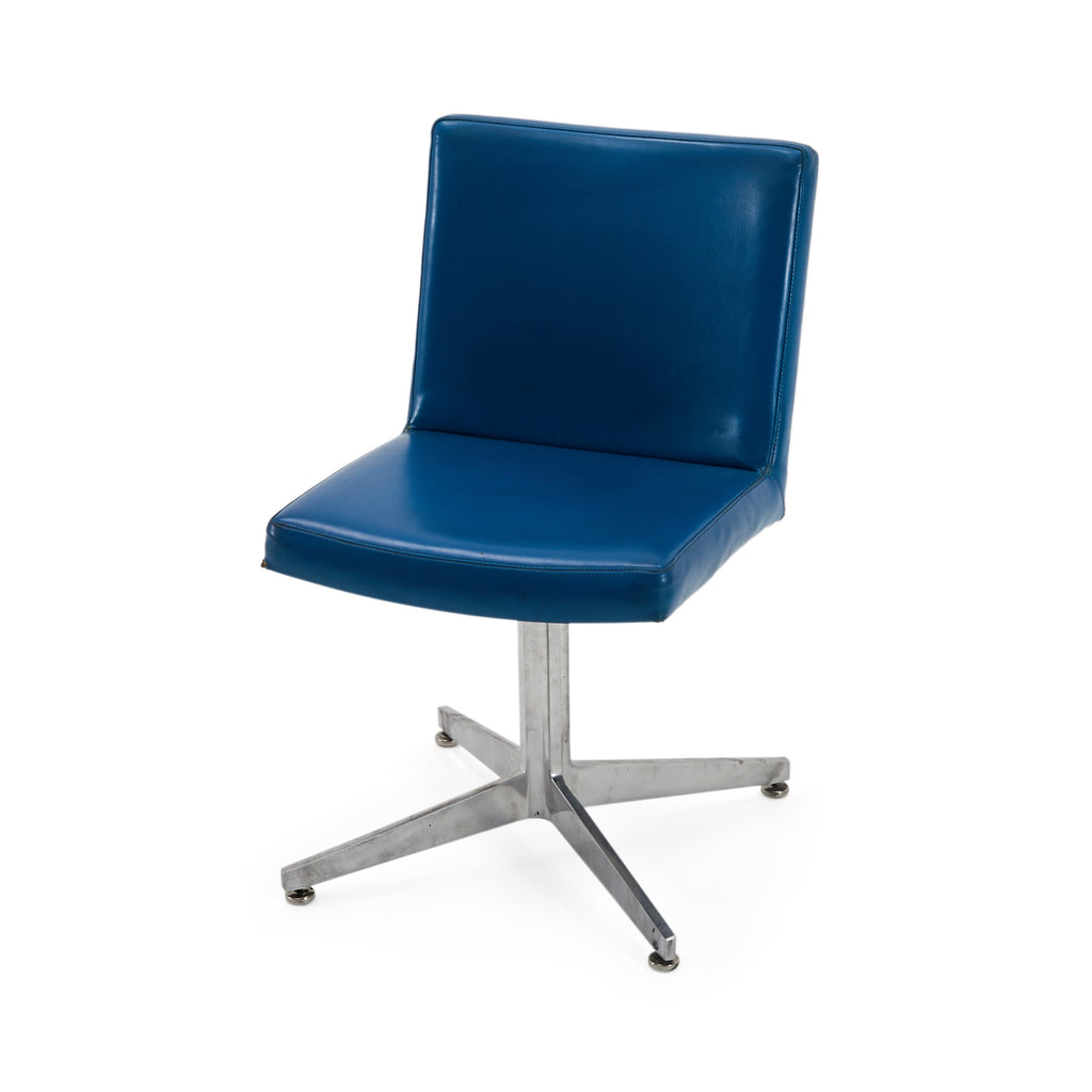 Blue & Aluminum Frame Vinyl Chair