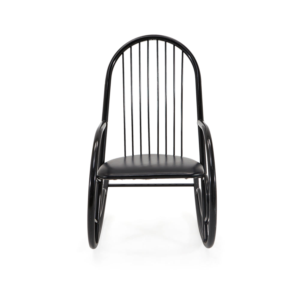 Black Contemporary Curved Rocking Chair