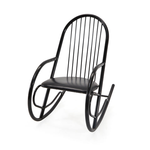 Black Contemporary Curved Rocking Chair