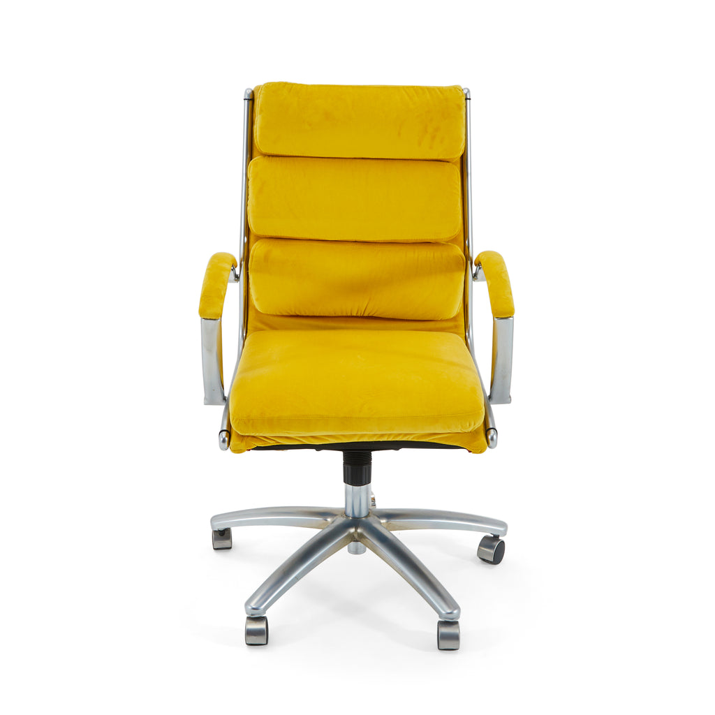 Yellow Felt Modern Office Chair
