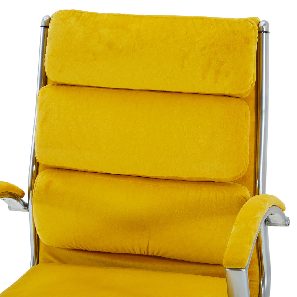 Yellow Felt Modern Office Chair