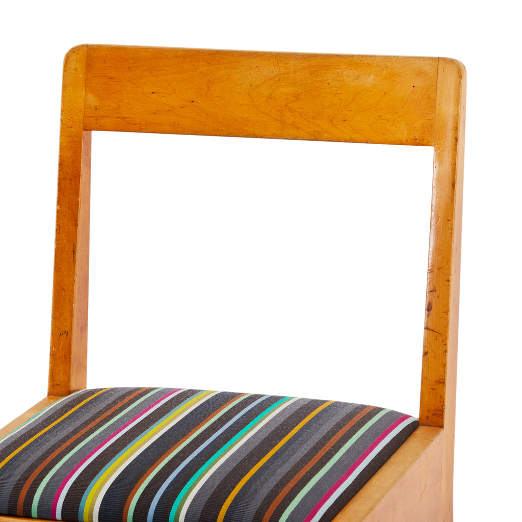 Wood & Multicolor Modern Side Chair