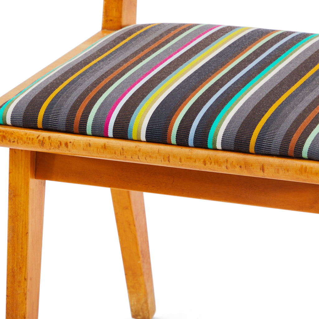 Wood & Multicolor Modern Side Chair