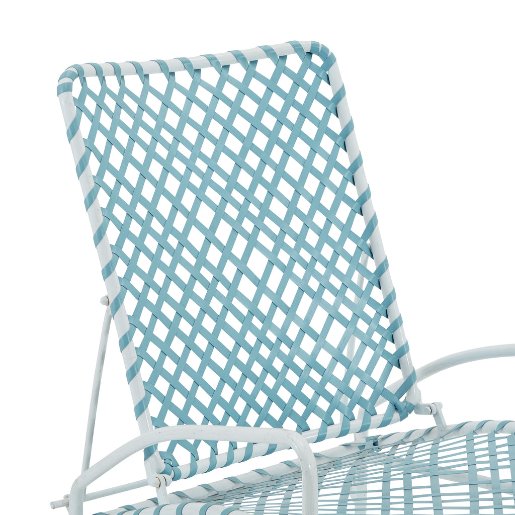 Blue & White Metal Outdoor Chaise