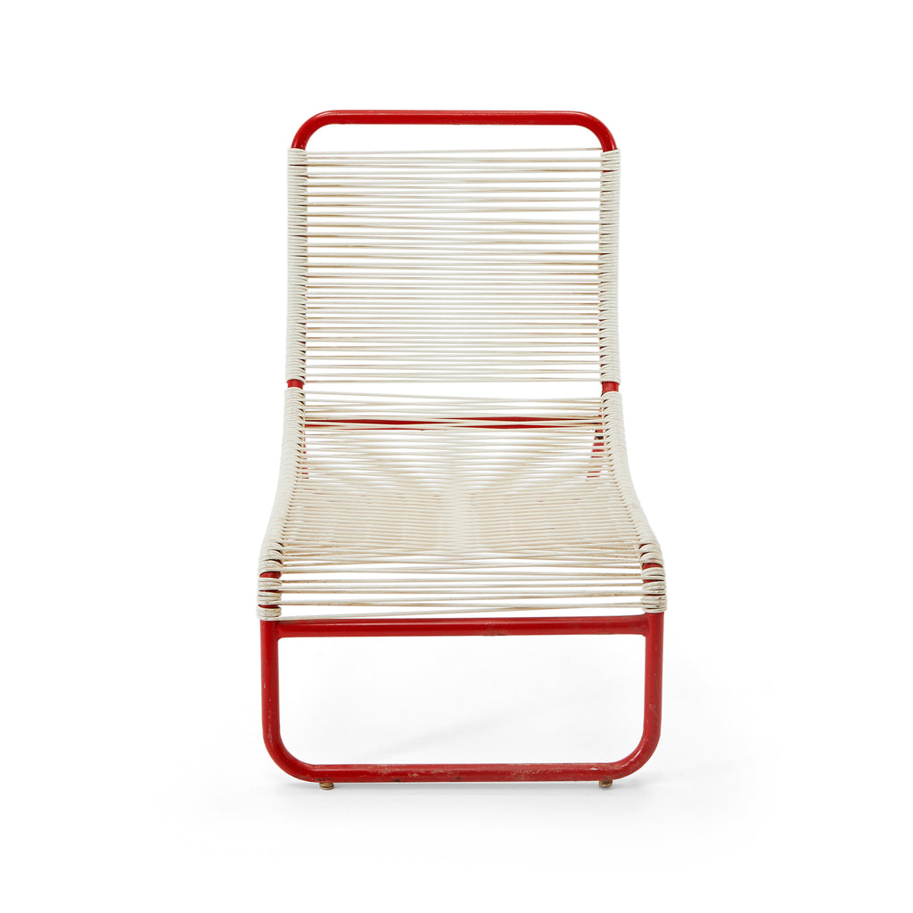 Red & White Cord Outdoor Lounge Chair