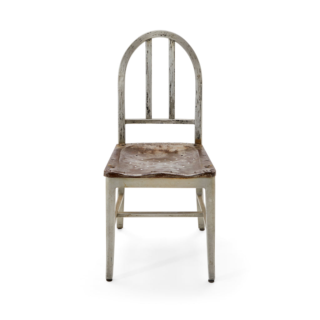 Silver Rusted Aluminum Side Chair