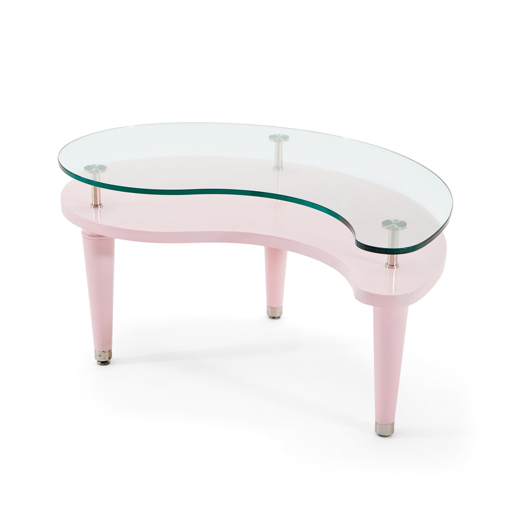 Pink & Glass Small Modern Coffee Table