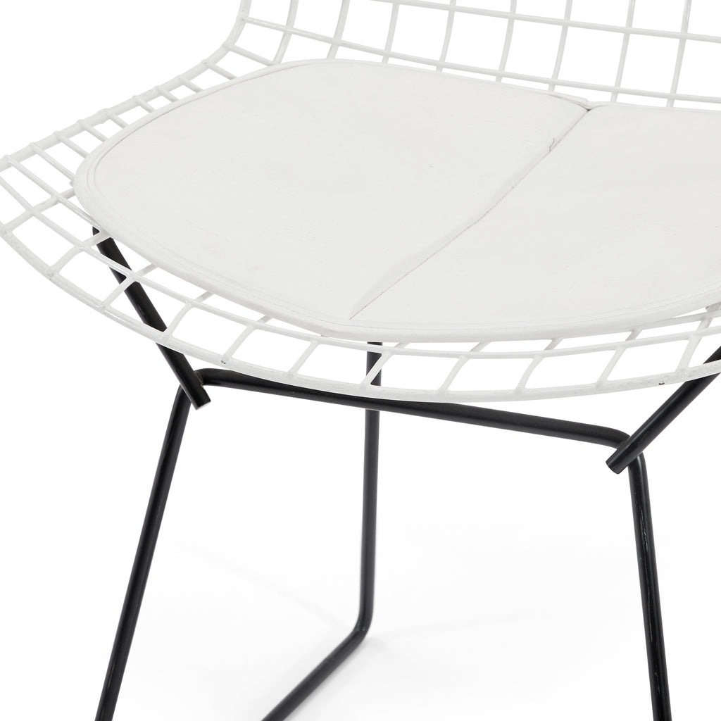 White & Black Wire Bertoia Side Chair