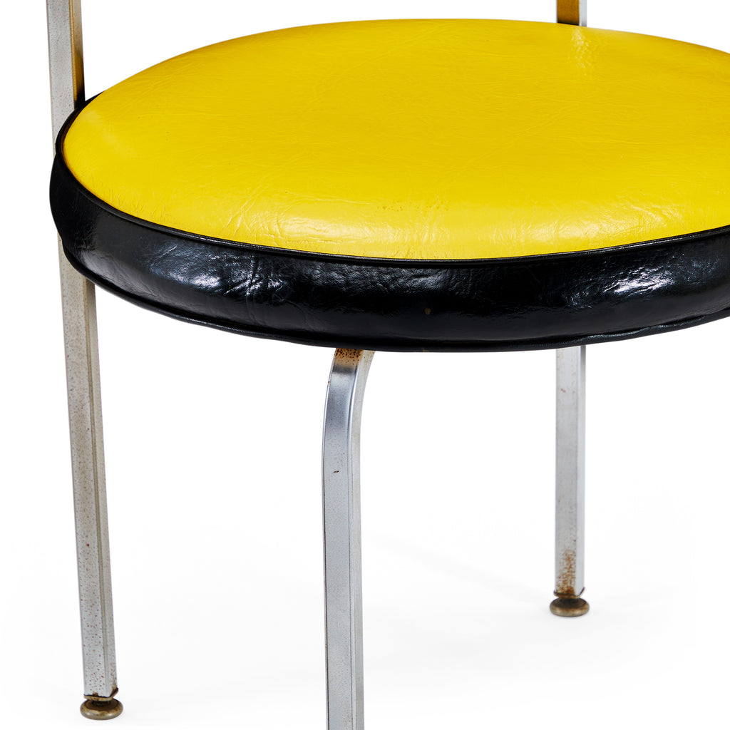 Yellow & Black Vinyl Modern Circle Chair