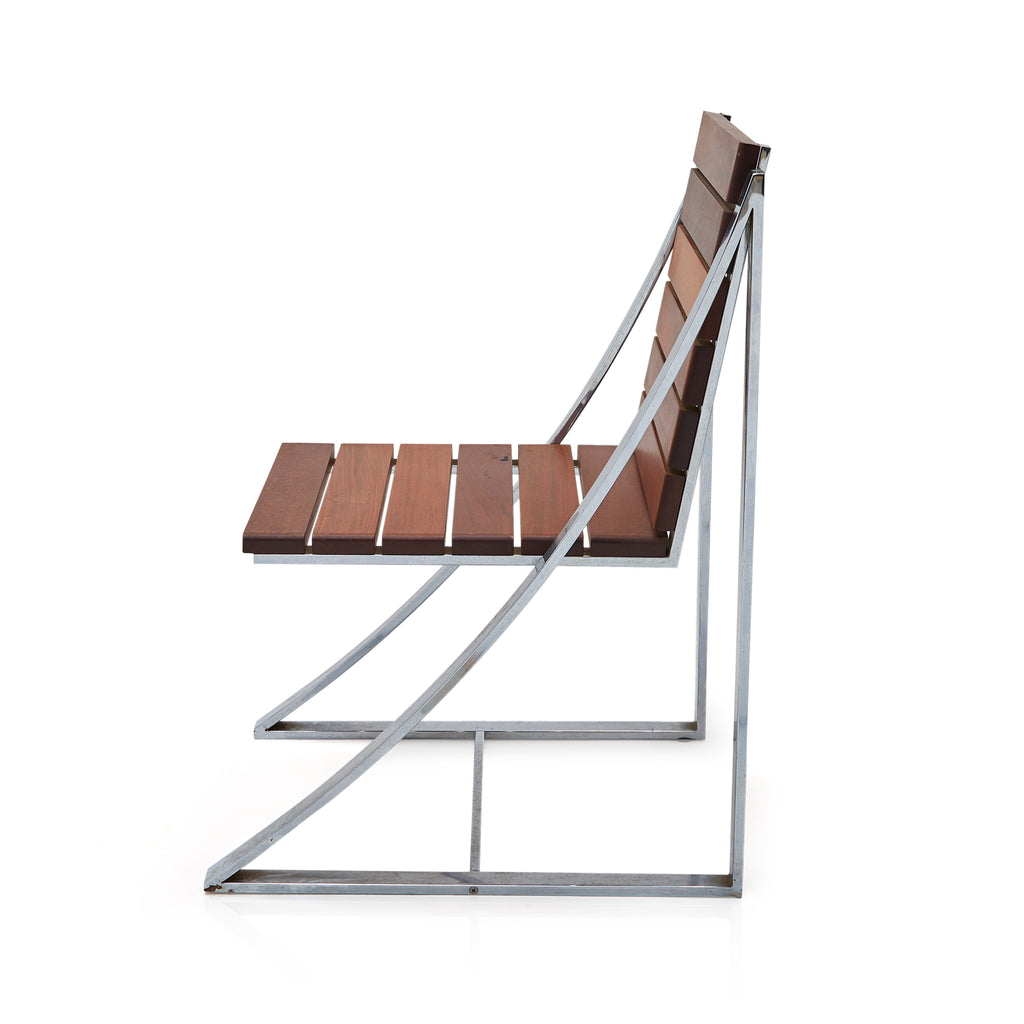 Wood & Chrome Sides Outdoor Chair