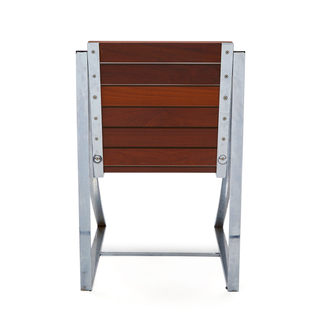 Wood & Chrome Sides Outdoor Chair