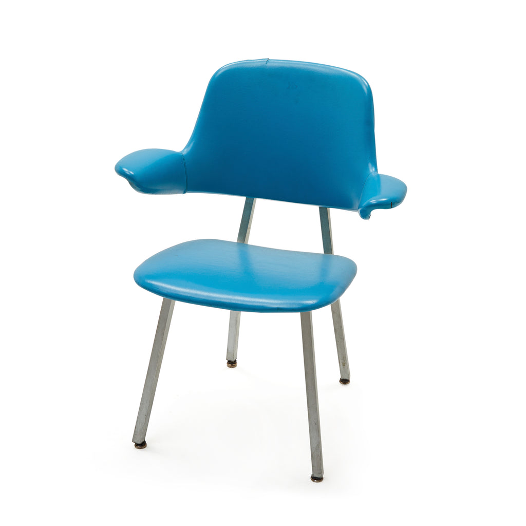 Blue Leather Floating Back Classroom Chair