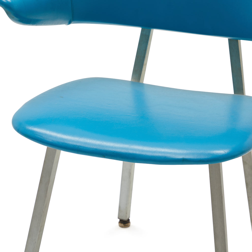 Blue Leather Floating Back Classroom Chair