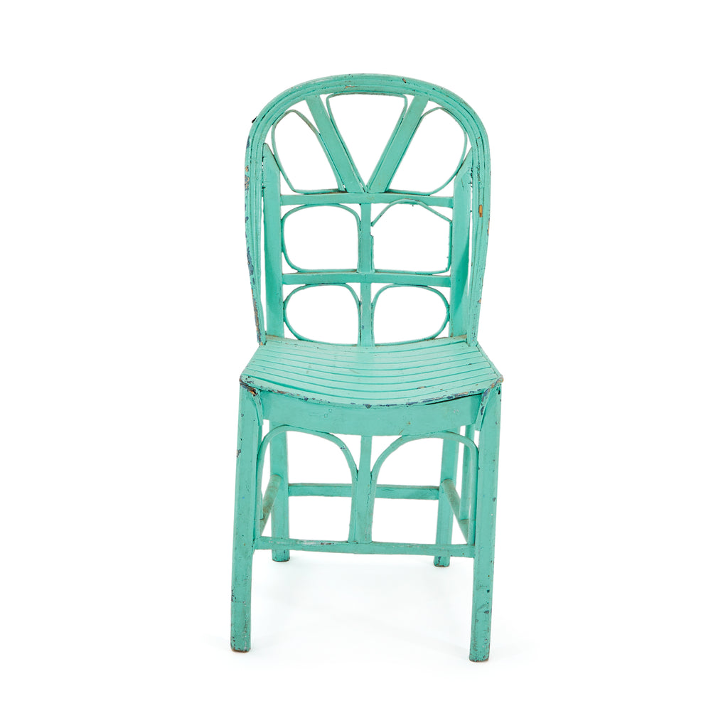 Turquoise Rustic Wood Side Chair