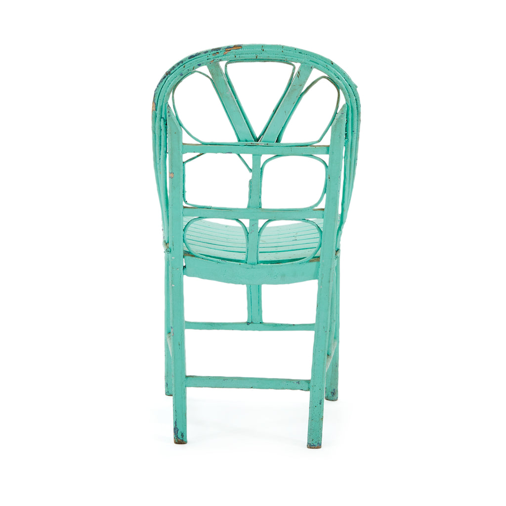 Turquoise Rustic Wood Side Chair