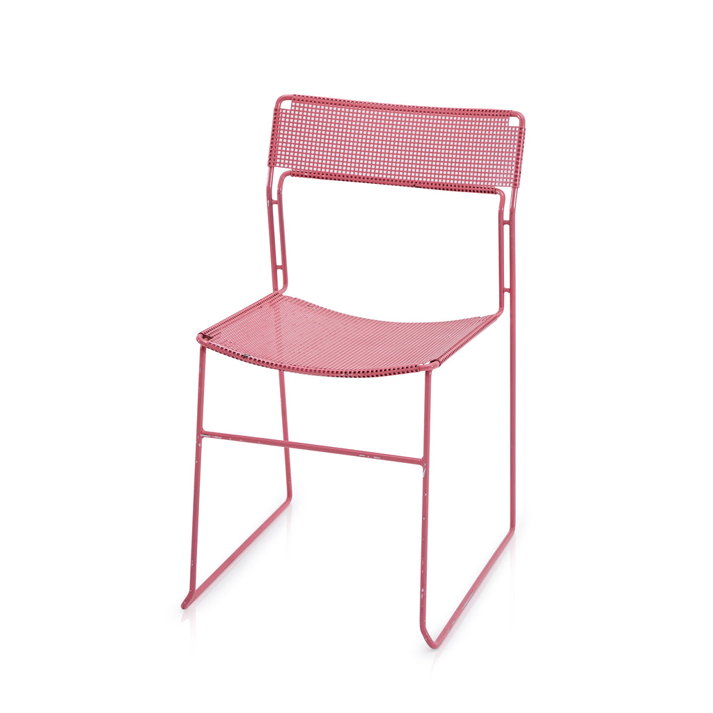 Pink Mesh Metal Side Chair