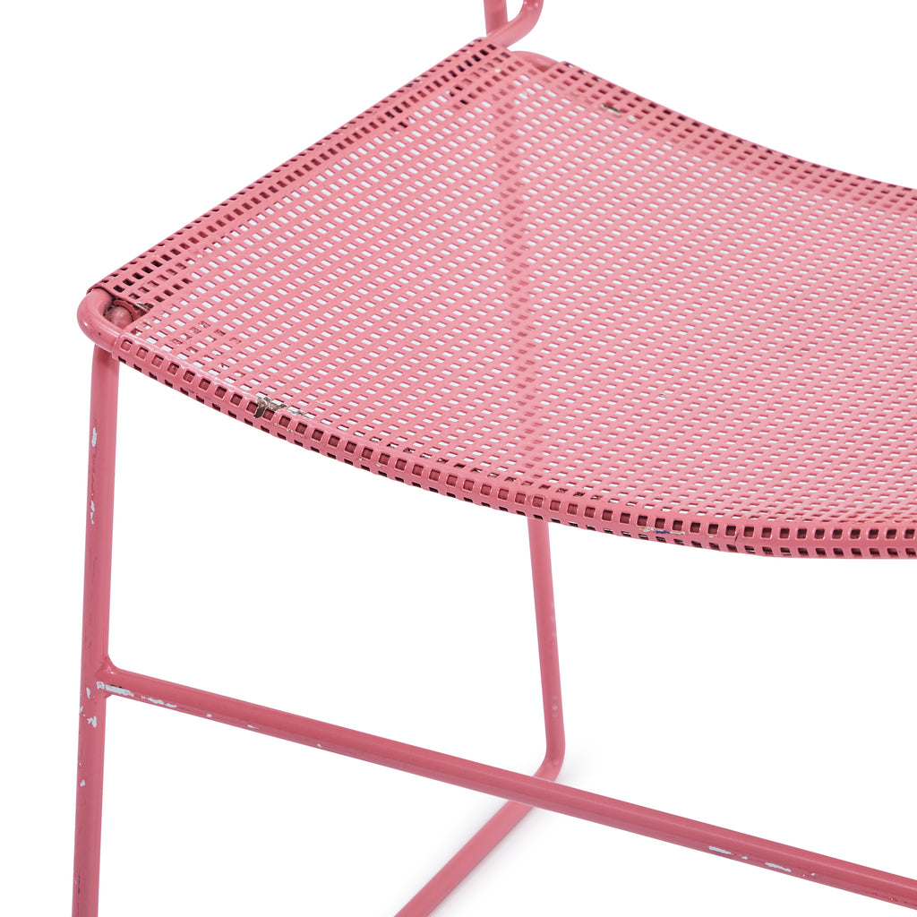 Pink Mesh Metal Side Chair
