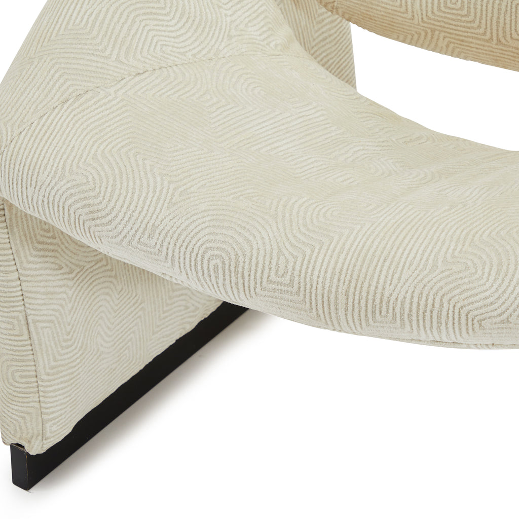 White Textured P. Paulin Lounge Chair