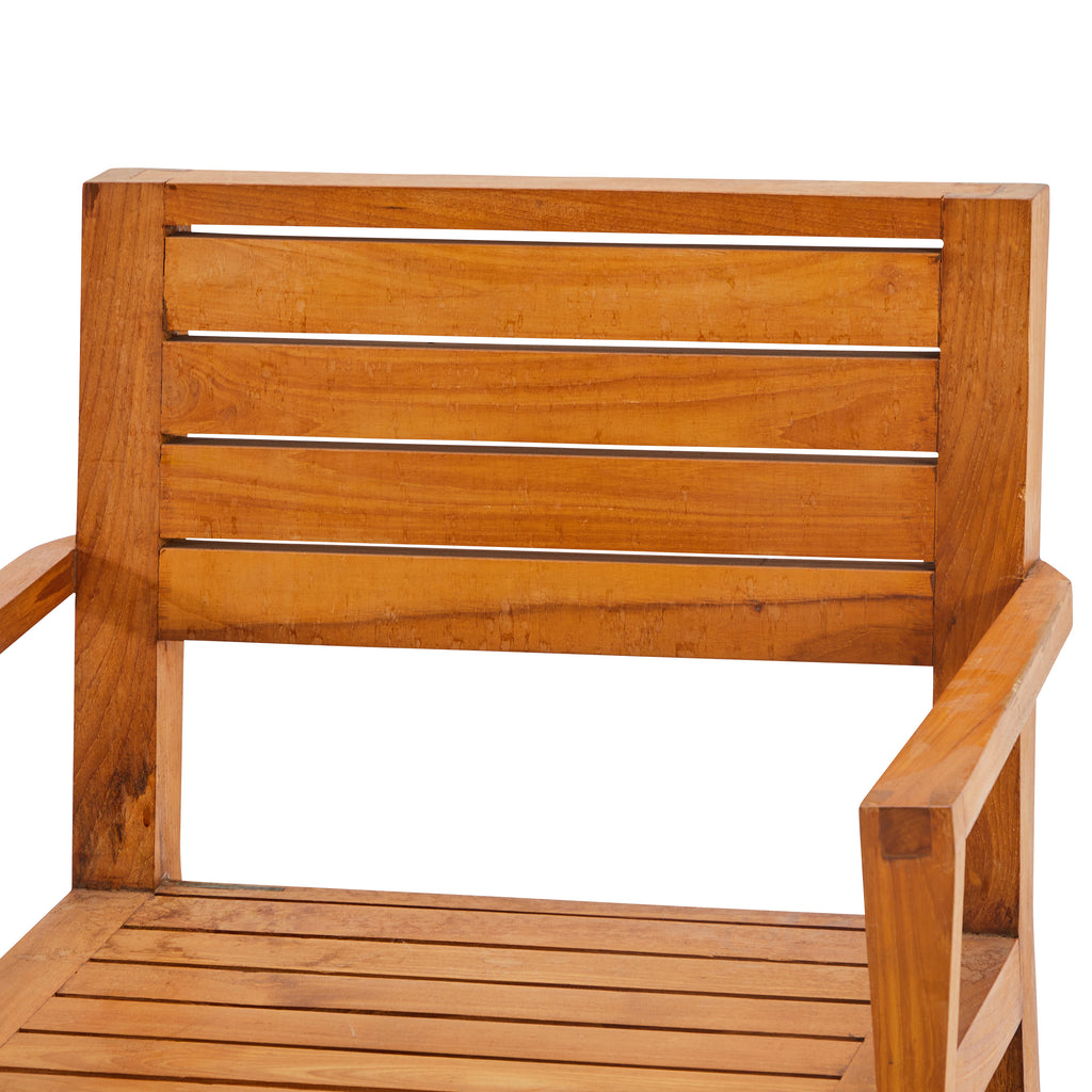 Wood Contemporary Outdoor Dining Arm Chair