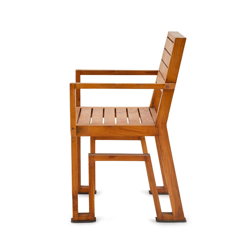 Wood Contemporary Outdoor Dining Arm Chair