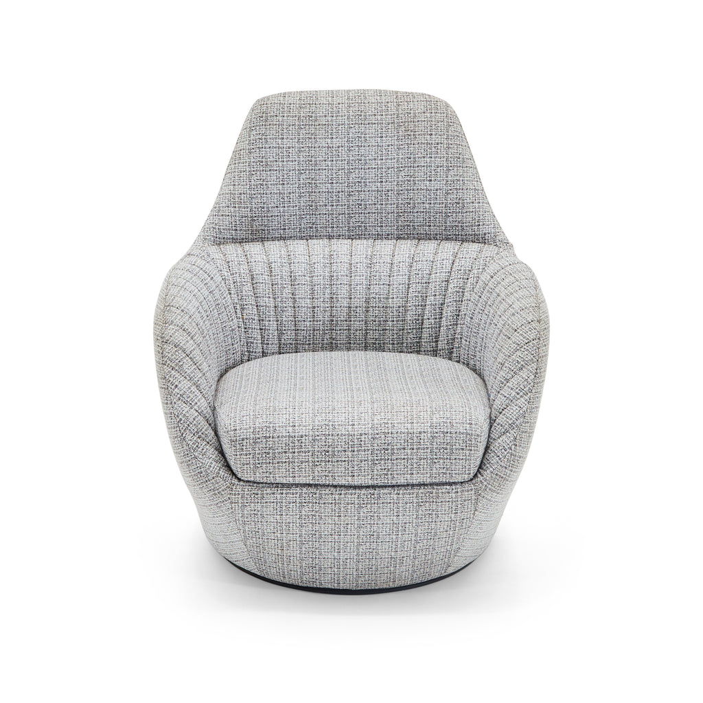 Grey Textured Fabric Modern Arm Chair