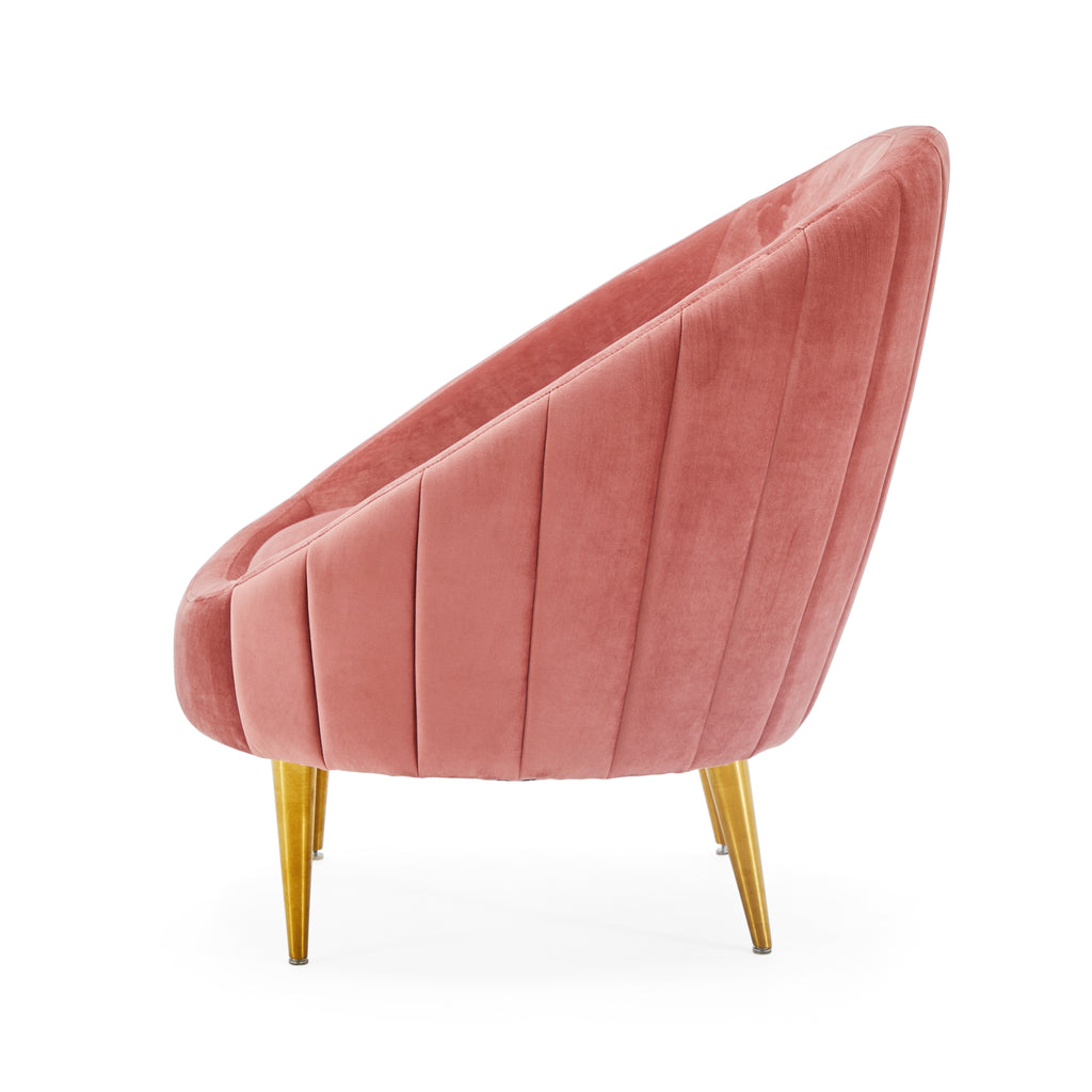 Pink Velvet Dark Deco Lounge Chair