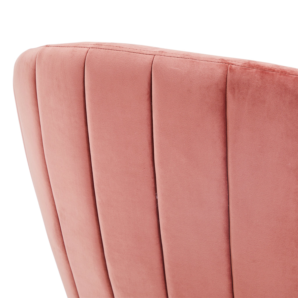 Pink Velvet Dark Deco Lounge Chair