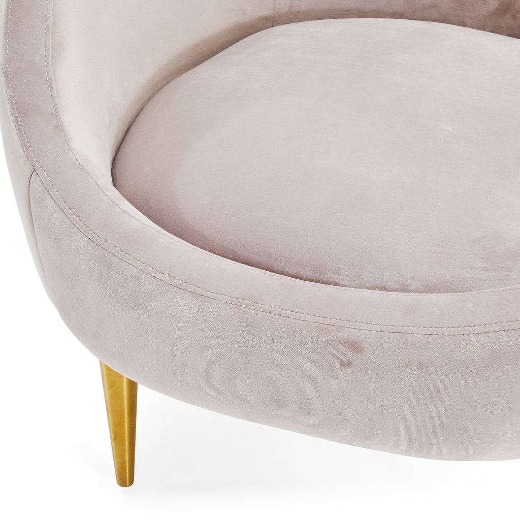 Light Grey Velvet Light Deco Lounge Chair