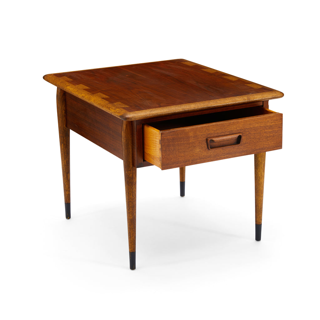 Wood Mid Century Dovetail Side Table with Drawer - Lane