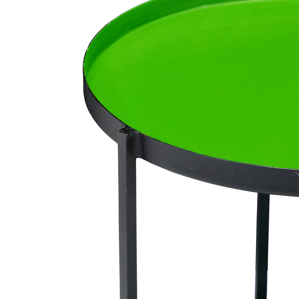 Green & Black Modern Two-Tiered End Table