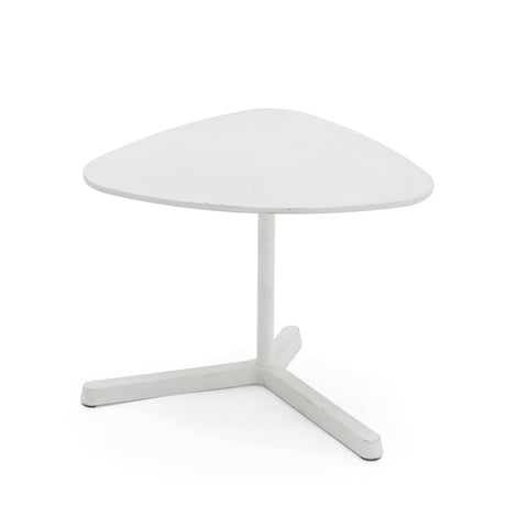 White Modern Rounded Triangle End Table