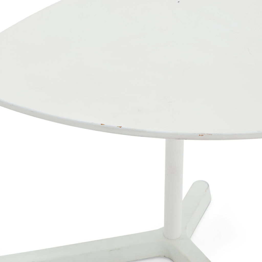 White Modern Rounded Triangle End Table