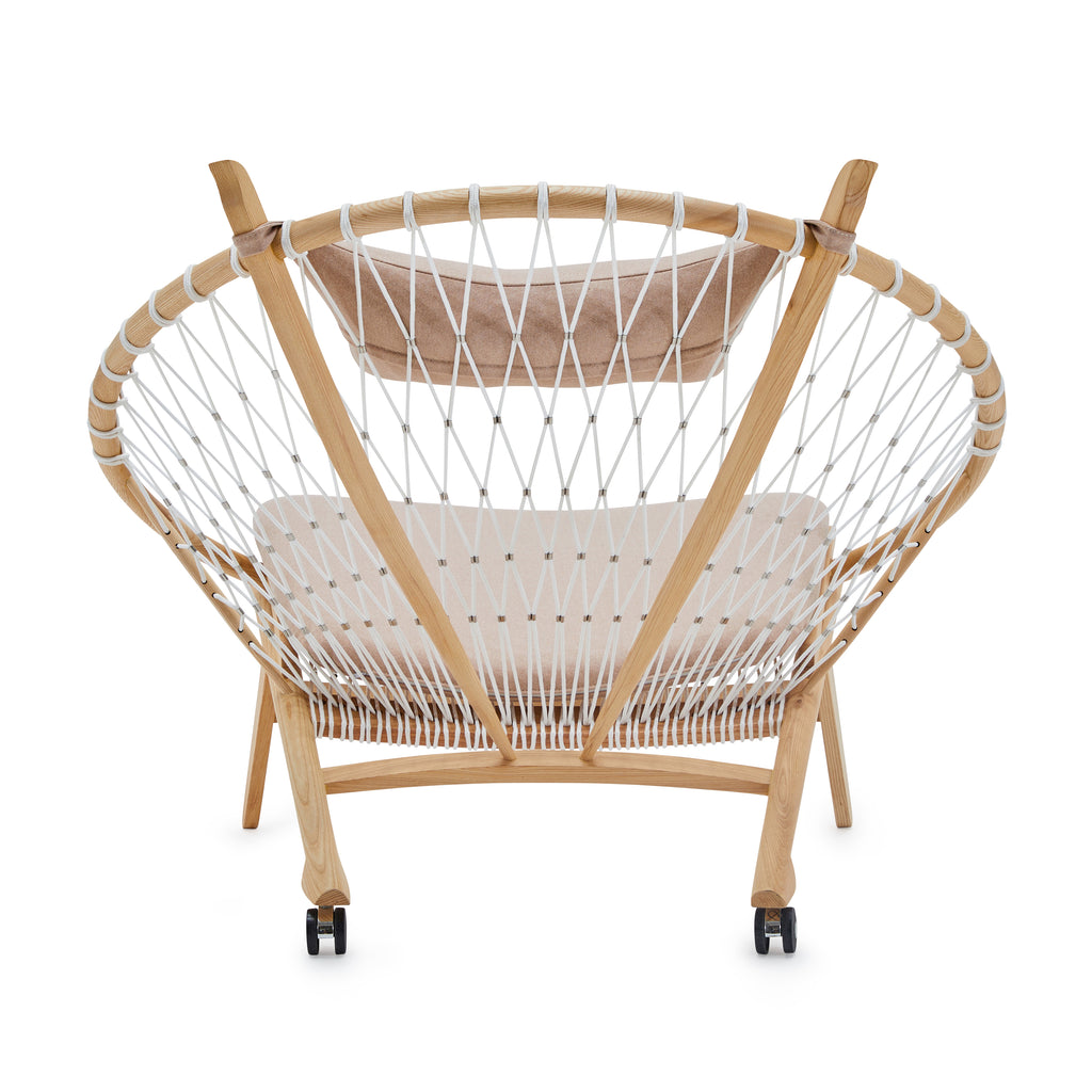 Wood & White Rope Contemporary Outdoor Lounge Chair