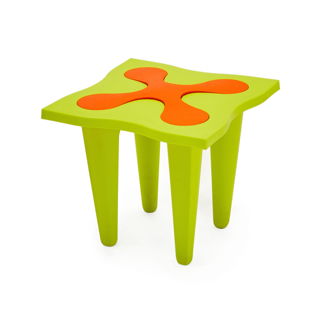 Green & Orange Funky Flower Kids Side Table
