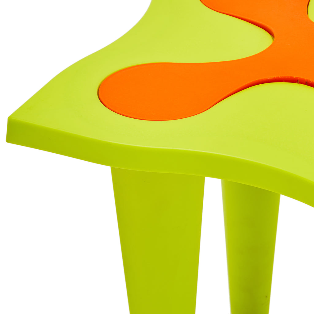 Green & Orange Funky Flower Kids Side Table