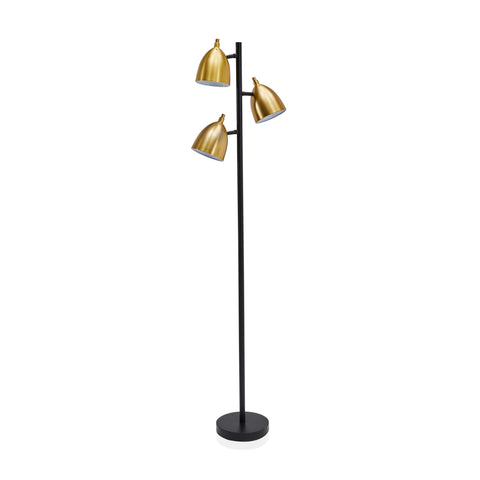 Black & Gold Contemporary Tree Shade Floor Lamp