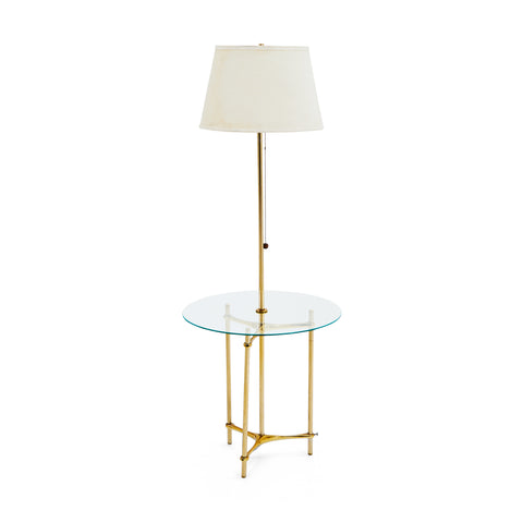 Gold & Glass Table Floor Lamp