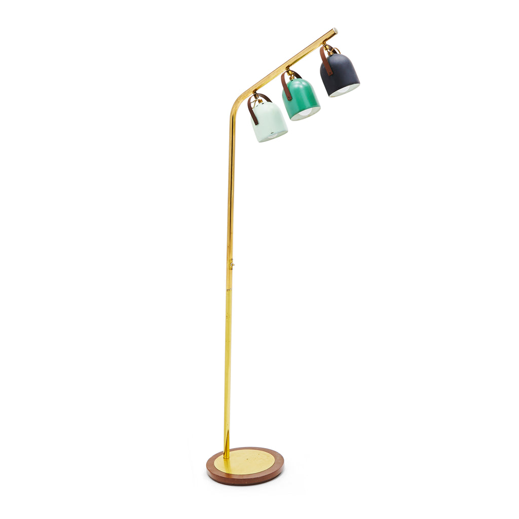 Gold & Multicolor Three-Shade Modern Floor Lamp